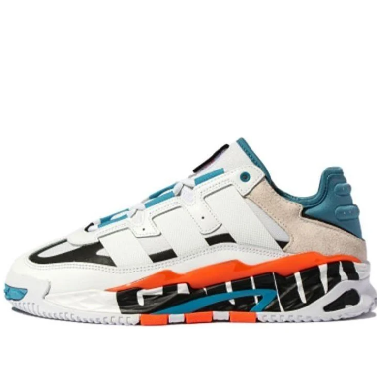 Chunky Color-Block Sneakers – White, Teal & Orange
