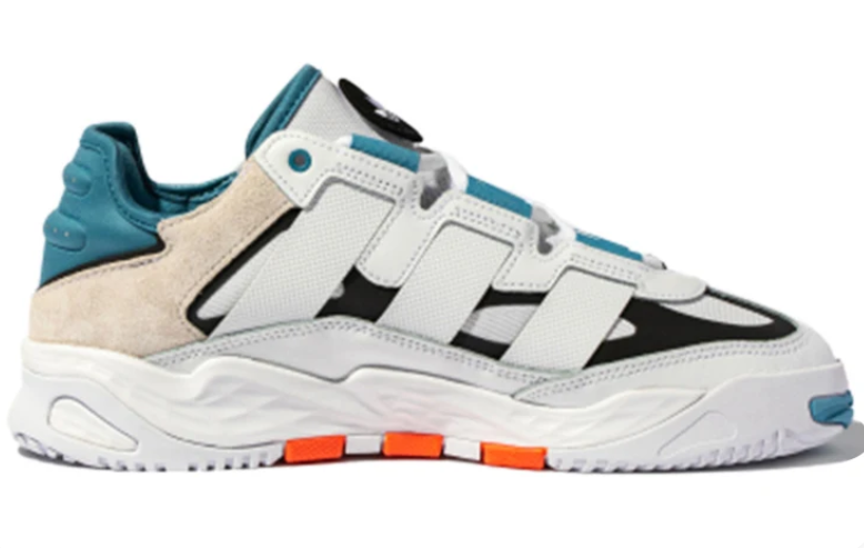 Chunky Color-Block Sneakers – White, Teal & Orange