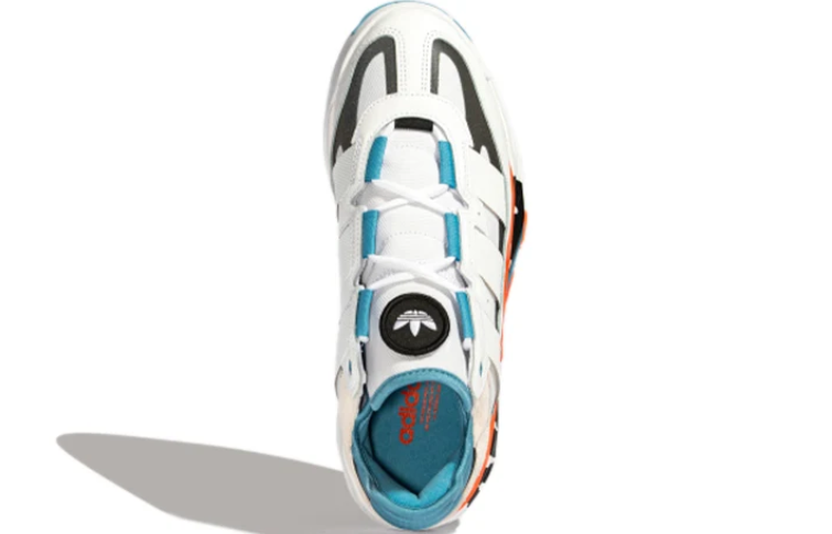 Chunky Color-Block Sneakers – White, Teal & Orange