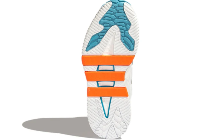 Chunky Color-Block Sneakers – White, Teal & Orange
