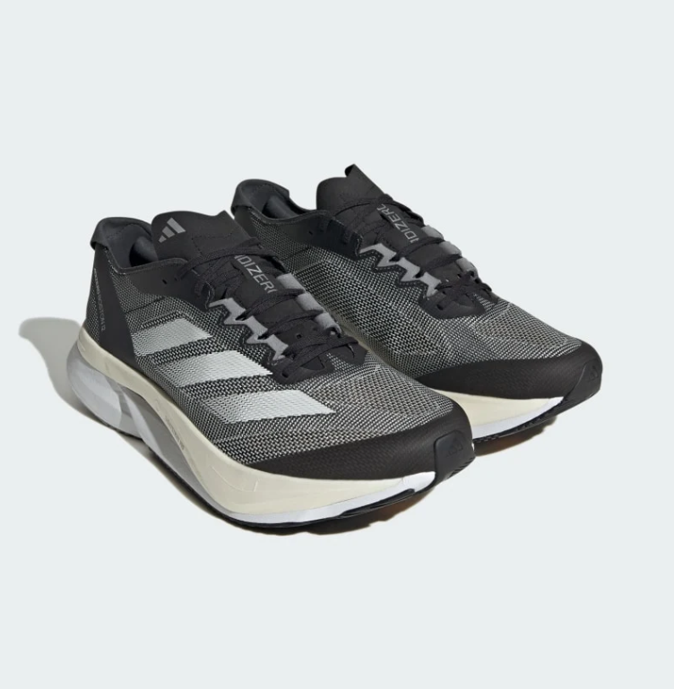 Adizero Boston 12 Running Shoes – Black, Gray & White