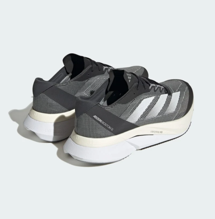 Adizero Boston 12 Running Shoes – Black, Gray & White