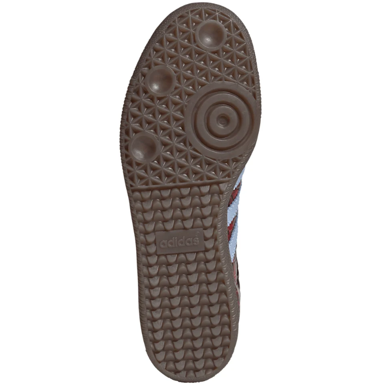 Croc-Effect Low-Top Sneakers – Burgundy & Light Blue