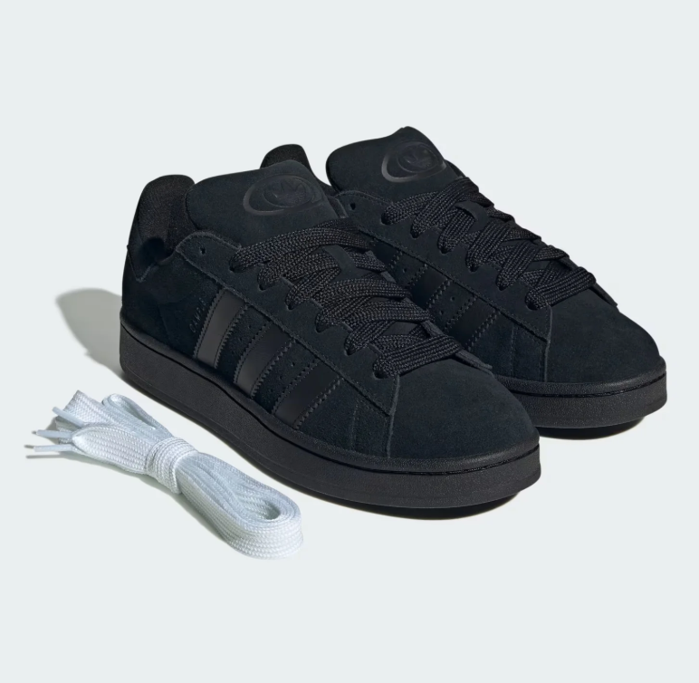 Triple Black Three-Stripe Low-Top Sneakers