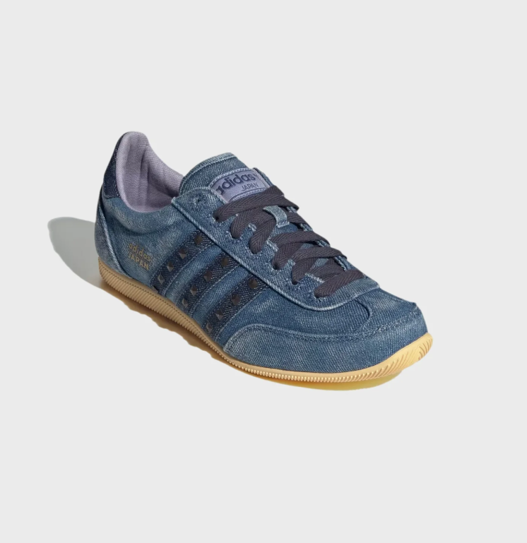 Japan Denim-Look Studded Sneakers – Blue & Gum