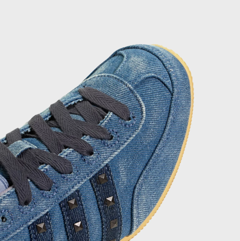 Japan Denim-Look Studded Sneakers – Blue & Gum