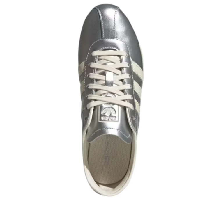 Tokyo Low-Top Sneakers – Metallic Silver & Cream