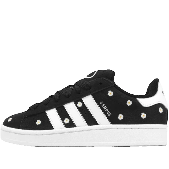Campus Daisy-Print Low-Top Sneakers – Black & White