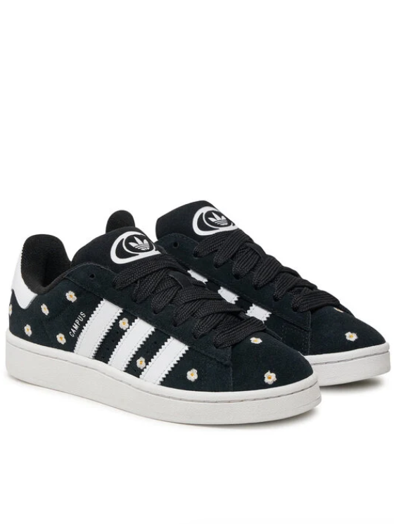 Campus Daisy-Print Low-Top Sneakers – Black & White