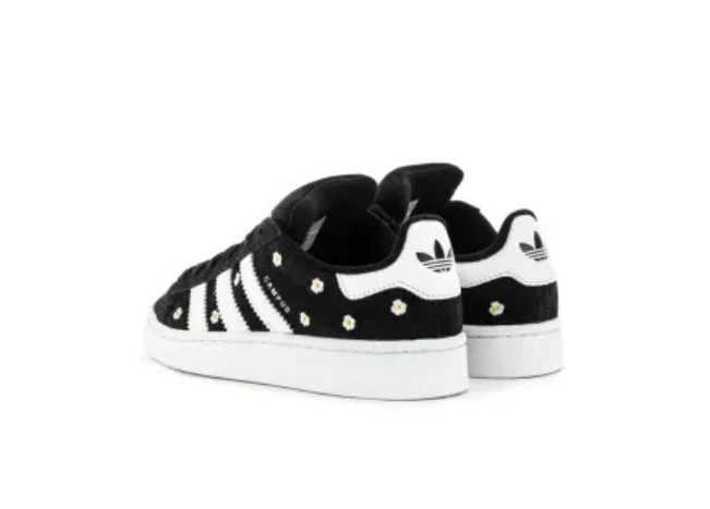 Campus Daisy-Print Low-Top Sneakers – Black & White