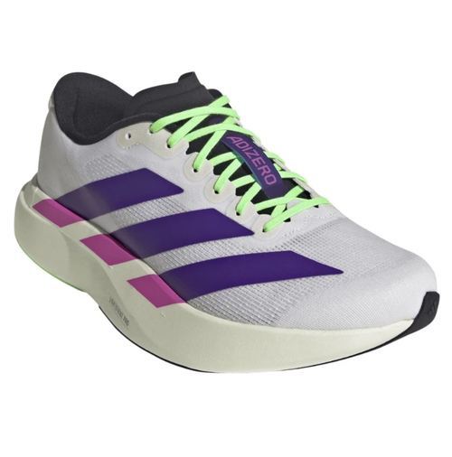 Adizero Running Shoes – White, Purple & Lime