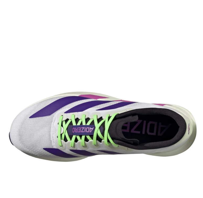 Adizero Running Shoes – White, Purple & Lime