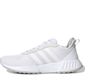 White Mesh Three-Stripe Low-Top Sneakers