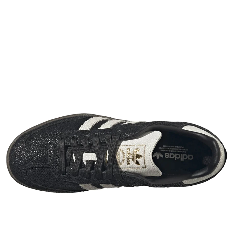 Samba Textured Low-Top Sneakers – Black, Cream & Brown
