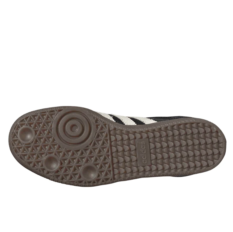Samba Textured Low-Top Sneakers – Black, Cream & Brown