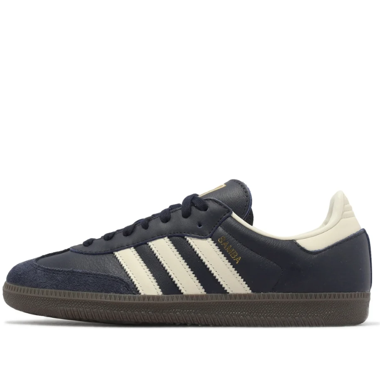 Samba Low-Top Sneakers – Dark Navy, Cream & Brown