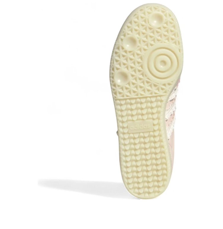 Samba Ruffle-Stripe Low-Top Sneakers – Pink & Cream