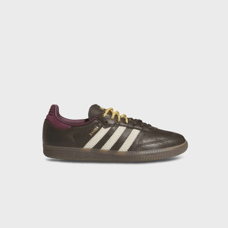 Samba Low-Top Sneakers – Dark Brown, Cream & Burgundy