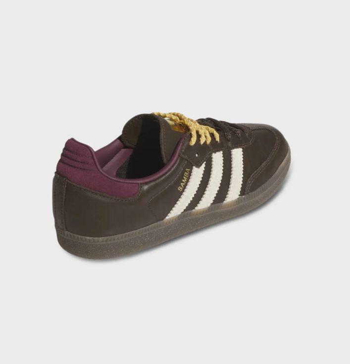 Samba Low-Top Sneakers – Dark Brown, Cream & Burgundy