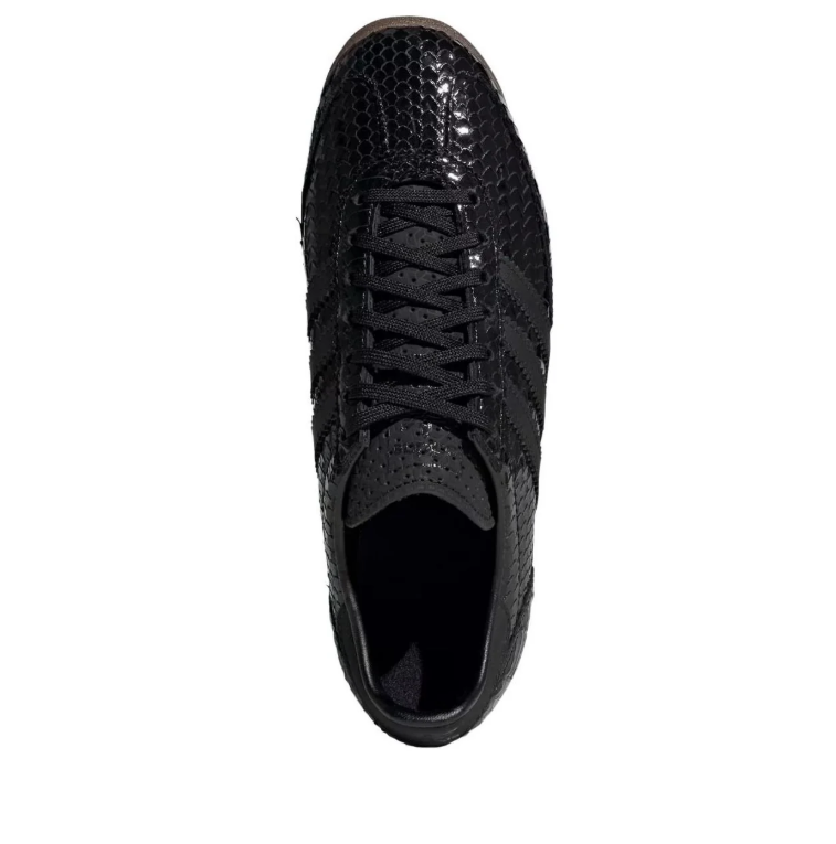 Reptile-Texture Low-Top Sneakers – Black, White & Gum