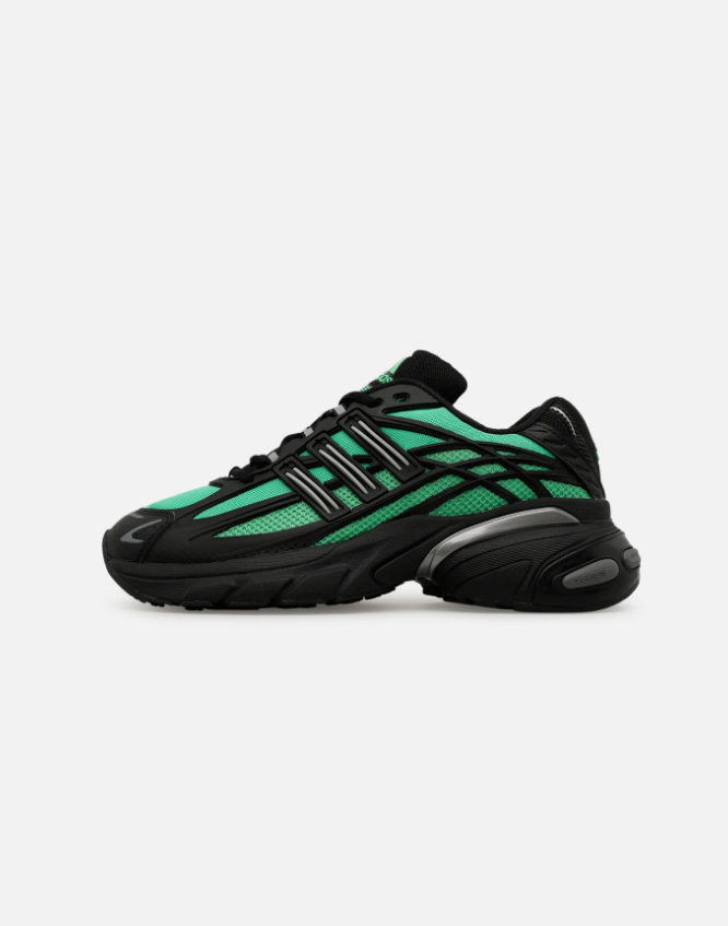Chunky Mesh Sneakers – Black & Mint Green with Silver Accents