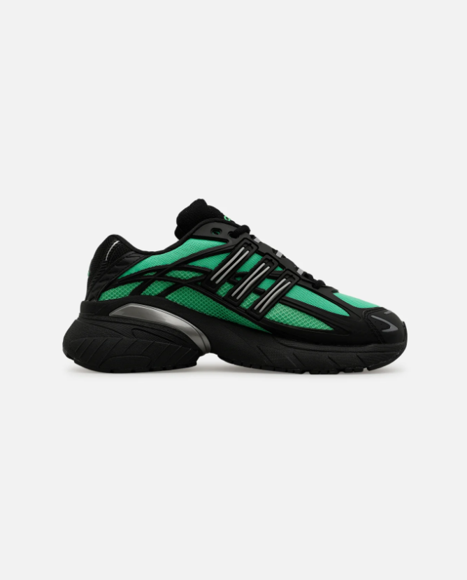 Chunky Mesh Sneakers – Black & Mint Green with Silver Accents