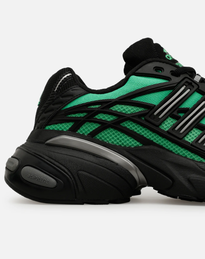 Chunky Mesh Sneakers – Black & Mint Green with Silver Accents