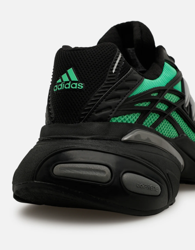 Chunky Mesh Sneakers – Black & Mint Green with Silver Accents