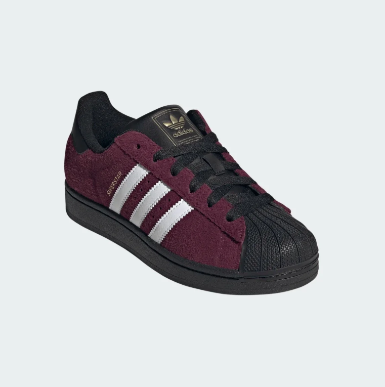Superstar Shell-Toe Sneakers – Burgundy, White & Black