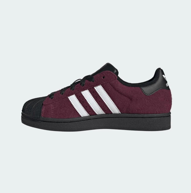 Superstar Shell-Toe Sneakers – Burgundy, White & Black