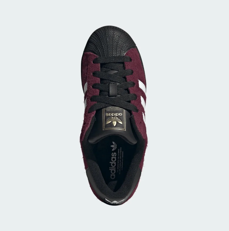 Superstar Shell-Toe Sneakers – Burgundy, White & Black