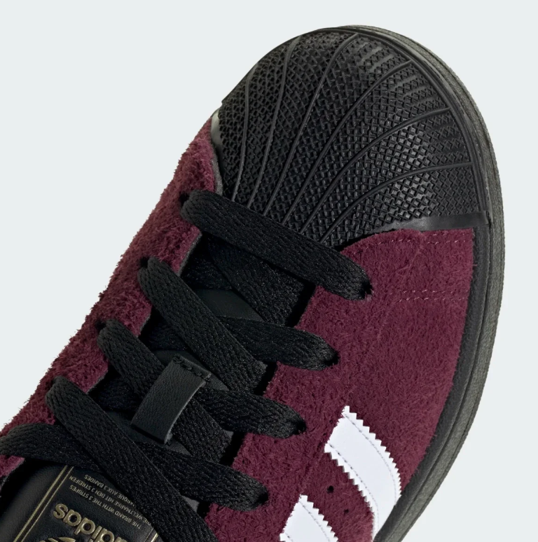Superstar Shell-Toe Sneakers – Burgundy, White & Black