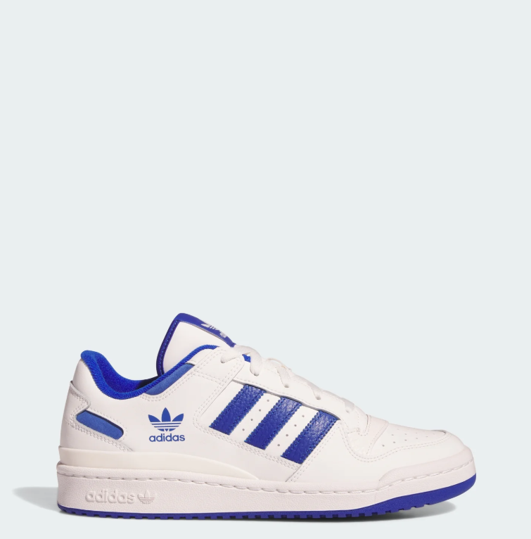 Court-Style Low-Top Sneakers – White & Royal Blue
