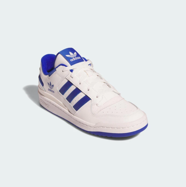 Court-Style Low-Top Sneakers – White & Royal Blue