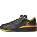 Strap-Detail Court Sneakers – Black with Yellow & Orange Accents