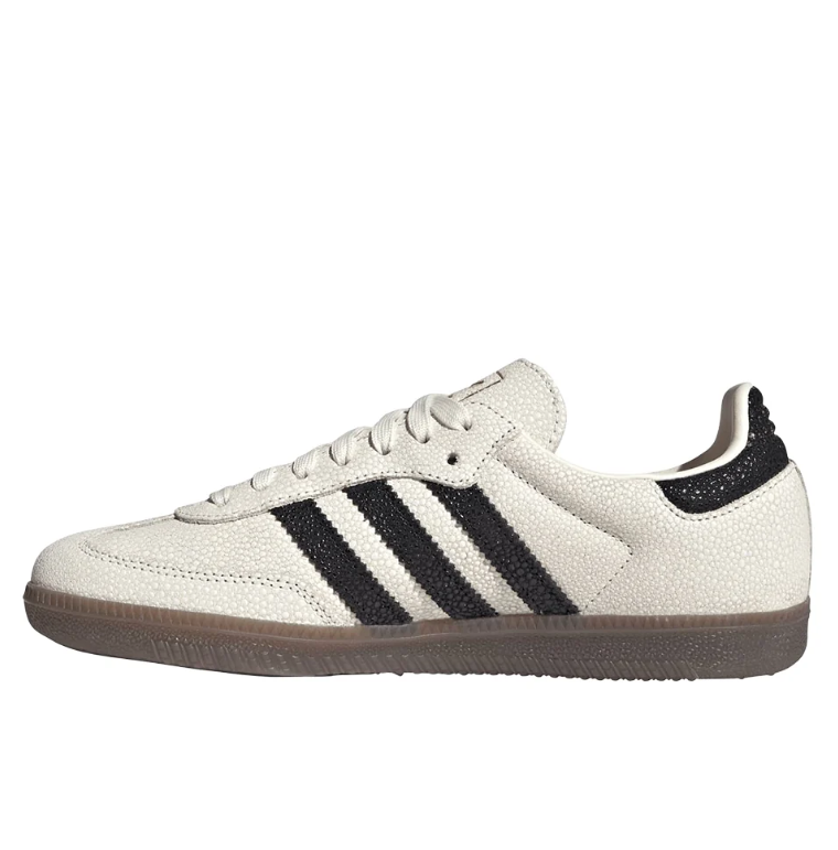 Samba Retro Low-Top Sneakers – Cream & Black with Brown Sole