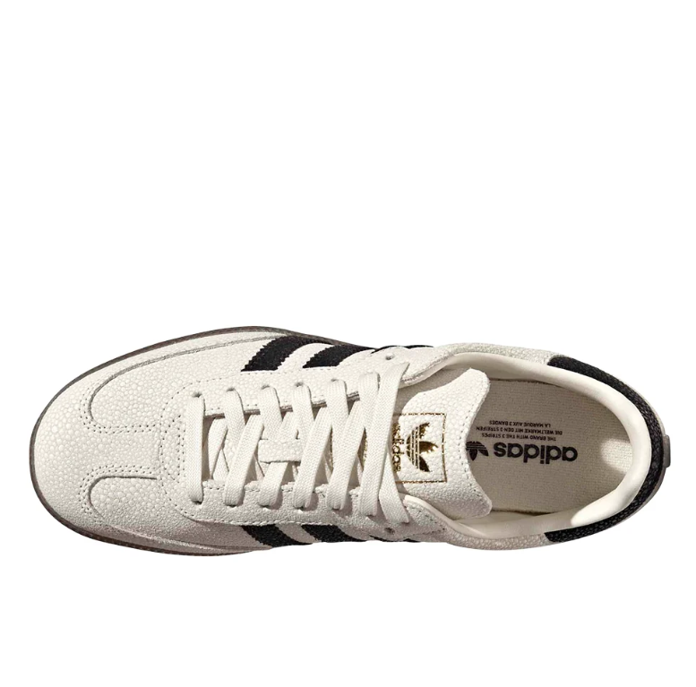 Samba Retro Low-Top Sneakers – Cream & Black with Brown Sole