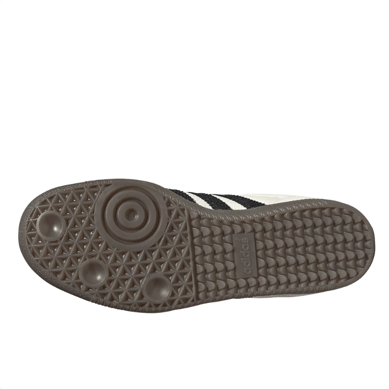 Samba Retro Low-Top Sneakers – Cream & Black with Brown Sole