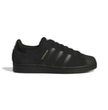 Superstar Shell-Toe Sneakers – All Black with Gold Accents