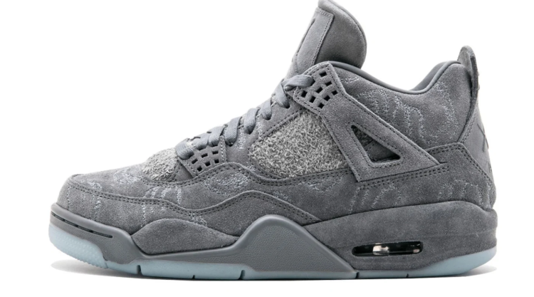 Textured Mid-Top Sneakers – Gray with Ice-Blue Sole