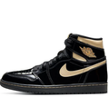Air Jordan 1 High-Top Sneakers – Glossy Black & Metallic Gold