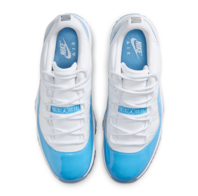 Air Jordan 11 Low-Top Sneakers – White & Bright Blue