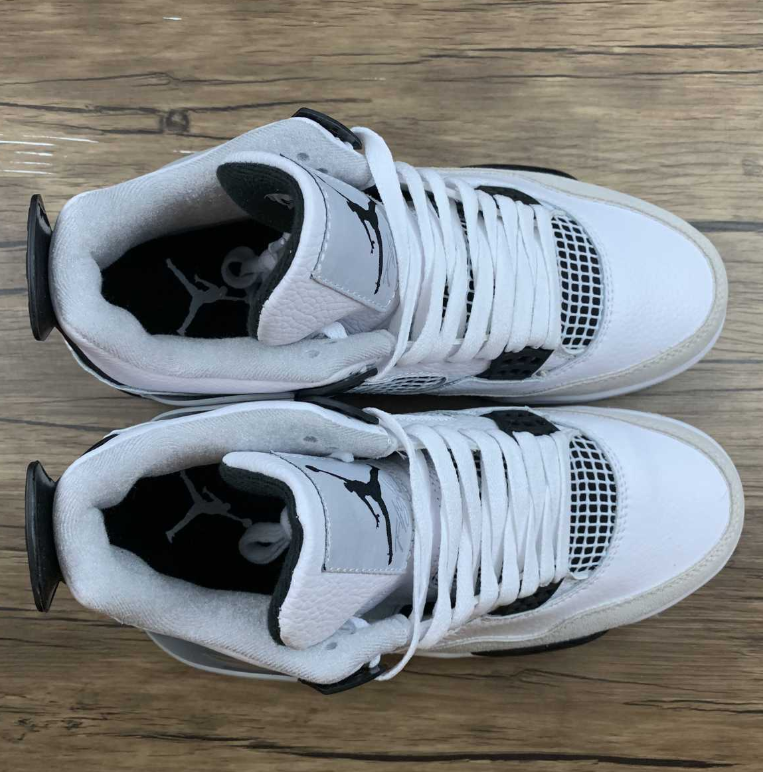 Air Jordan 4 Retro Sneakers – White, Black & Neutral Gray