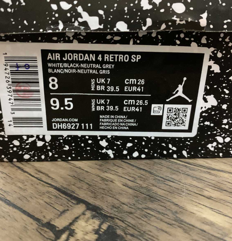 Air Jordan 4 Retro Sneakers – White, Black & Neutral Gray