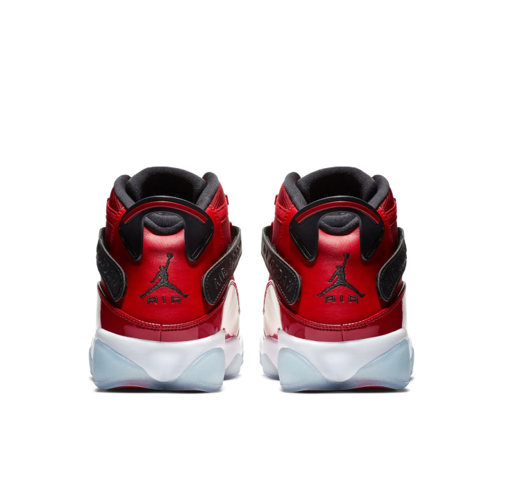 Jordan 6 Rings High-Top Sneakers – Glossy Red, Black & Ice Blue