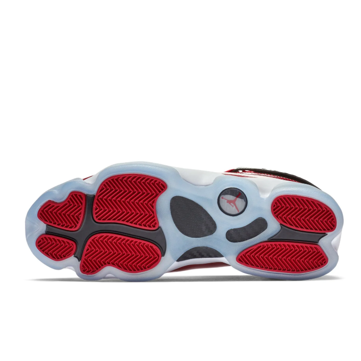 Jordan 6 Rings High-Top Sneakers – Glossy Red, Black & Ice Blue
