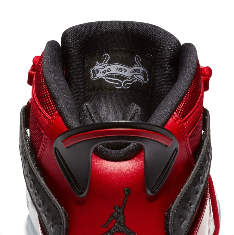 Jordan 6 Rings High-Top Sneakers – Glossy Red, Black & Ice Blue