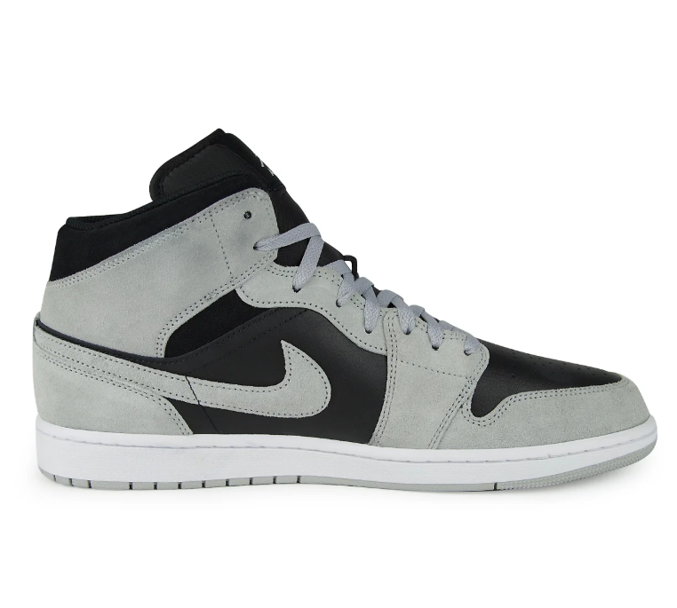 Air Jordan 1 Mid Sneakers – Black & Light Gray