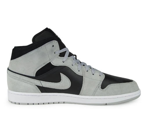 Air Jordan 1 Mid Sneakers – Black & Light Gray
