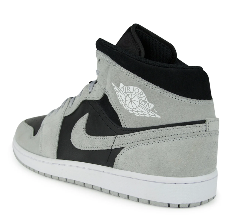 Air Jordan 1 Mid Sneakers – Black & Light Gray